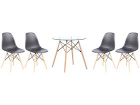 Mesa de Jantar 4 Lugares Tampo de Vidro