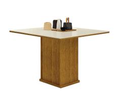 Mesa de Jantar 4 Lugares Tampo MDF/Vidro Napoli 90cm Moveis Leifer CADEIRAS NÃO INCLUSAS