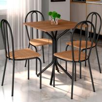 Mesa de Jantar 4 Lugares Thais Preto/Rattan 13421 - Artefamol