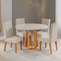 Mesa de Jantar 4 Lugares Valerina Mel/ Blonde/Pastel - Viero Móveis