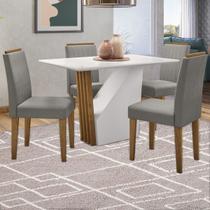 Mesa De Jantar 4 Lugares Veneza 100% Mdf Ypê/off White/wd25 - New Ceval