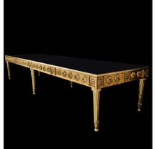 Mesa de Jantar 4mt Folha Ouro c Brasão Entalhado