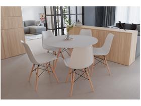 Mesa de Jantar 5 Cadeiras Redonda Branca - Empório Tiffany Saarinen