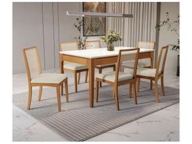 Mesa de Jantar 6 Cadeiras 6 Lugares Retangular Madeira Kappesberg Luna