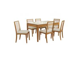 Mesa de Jantar 6 Cadeiras 6 Lugares Retangular Madeira Kappesberg Luna Mesa de Jantar 6 Cadeiras 6 Lugares Retangular Madeira Kappesberg Luna