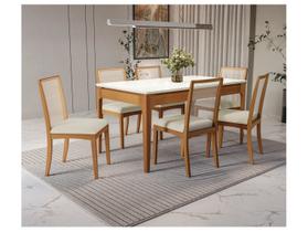 Mesa de Jantar 6 Cadeiras 6 Lugares Retangular Madeira Kappesberg Luna