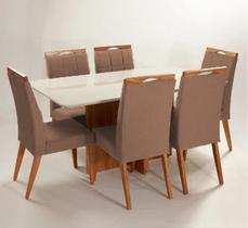 Mesa de jantar + 6 cadeiras Paris tampo 160cm Terracota