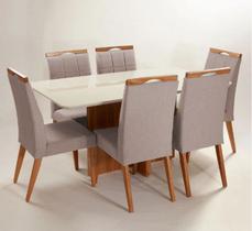 Mesa de jantar + 6 cadeiras Paris Tampo Atenas 160 cm Peach