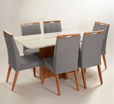 Mesa de jantar + 6 cadeiras Paris tampo Atenas 180 cm - A 03