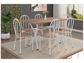 Mesa de Jantar 6 Cadeiras Retangular Branca - Artefamol América Bruna