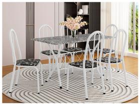 Mesa de Jantar 6 Cadeiras Retangular Branca Artefamol Ravena