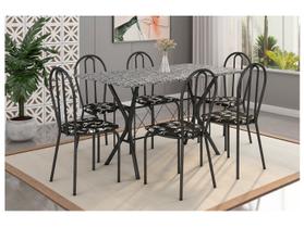 Mesa de Jantar 6 Cadeiras Retangular Preta