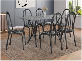 Mesa de Jantar 6 Cadeiras Retangular Preta Artefamol Ravena