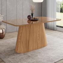 Mesa de Jantar 6 Lugares 160cm com Vidro Valt Nature H02 - Mpozenato