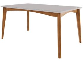 Mesa de Jantar 6 Lugares 160cmx90cm Monalisa Madeira Maciça Natural/Off White Nesher Mesa de Jantar 6 Lugares 160cmx90cm Monalisa Madeira Maciça Natural/Off White Nesher