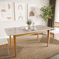 Mesa de Jantar 6 Lugares 180cm com Tampo MDF e Vidro Tangará CabeCasa MadeiraOriginals