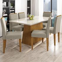 Mesa De Jantar 6 Lugares Bárbara 100% Mdf Ypê/off White/wd25 - New Ceval