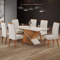 Mesa de Jantar 6 Lugares Bolshói Mel/Blonde/Marfin - Panorama Móveis Mesa de Jantar 6 Lugares Bolshói Mel/Blonde/Marfin - Panorama Móveis