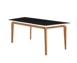 Mesa de Jantar 6 Lugares Branco Tampo Preto 1,65m - Zotz