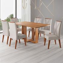 Mesa de Jantar 6 Lugares Coxilha Mel/Bege - Viero Móveis Mesa de Jantar 6 Lugares Coxilha Mel/Bege - Viero Móveis