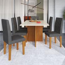 Mesa de Jantar 6 Lugares Dolphins Freijo/Off White/Grafite - Pnr Móveis Mesa de Jantar 6 Lugares Dolphins Freijo/Off White/Grafite - Pnr Móveis