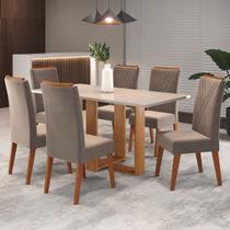 Mesa de Jantar 6 Lugares Fama Mel/Blonde/Perola - Viero Móveis