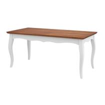 Mesa de Jantar 6 Lugares Imperial Clássica Luiz XV 160Cm Italy Madeira Maciça Branco Laca