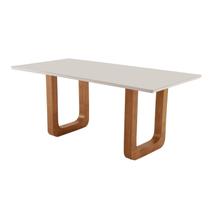 Mesa de Jantar 6 Lugares Jazz 180x90cm em MDF Cinamomo/Off White Yescasa