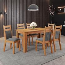 Mesa de Jantar 6 Lugares Luanda Mel/Grafite - Panorama Móveis