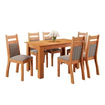 Mesa de Jantar 6 Lugares Luanda Mel/Perola - Panorama Móveis Mesa de Jantar 6 Lugares Luanda Mel/Perola - Panorama Móveis