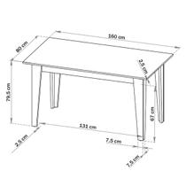 Mesa de Jantar 6 Lugares Maine Mel/Blonde/Pérola - Panorama Móveis