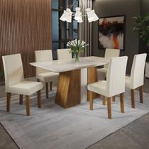 Mesa de Jantar 6 Lugares Milion Seda/Nude/Off White - Viero Móveis Mesa de Jantar 6 Lugares Milion Seda/Nude/Off White - Viero Móveis