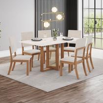 Mesa de Jantar 6 Lugares Milla Nature/Off White/Linho Milla - Henn Mesa de Jantar 6 Lugares Milla Nature/Off White/Linho Milla - Henn