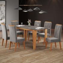 Mesa de Jantar 6 Lugares Padel Mel/Cinza/Grafite - Viero Móveis