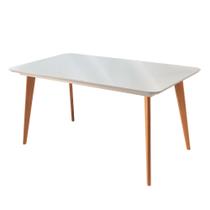 Mesa de Jantar 6 Lugares Rertangular Tampo Madeira Maciça Versales Espresso Móveis Branco/Cinamomo/Off White Mesa de Jantar 6 Lugares Rertangular Tampo Madeira Maciça Versales Espresso Móveis Branco/Cinamomo/Off White