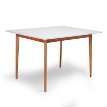 Mesa de Jantar 6 Lugares Retangular 120x90 em Madeira em Mdf Liz Branca Mesa de Jantar 6 Lugares Retangular 120x90 em Madeira em Mdf Liz Branca