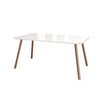 Mesa de Jantar 6 Lugares Retangular 1,59m 1601 Carraro Off White com Gelo
