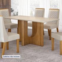 Mesa de Jantar 6 Lugares Retangular 160cm Tampo Vidro/MDF de 2,5cm Dora Mesa de Jantar 6 Lugares Retangular 160cm Tampo Vidro/MDF de 2,5cm Dora