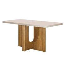 Mesa de Jantar 6 Lugares Retangular 160cm Tampo Vidro/MDF de 4cm Dora