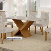Mesa de Jantar 6 Lugares Retangular 180cm Tampo Vidro/MDF de 2,5cm Aurora Mesa de Jantar 6 Lugares Retangular 180cm Tampo Vidro/MDF de 2,5cm Aurora