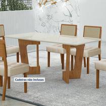 Mesa de Jantar 6 Lugares Retangular 180cm Tampo Vidro/MDF de 2,5cm Liz Mesa de Jantar 6 Lugares Retangular 180cm Tampo Vidro/MDF de 2,5cm Liz
