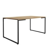 Mesa de Jantar 6 Lugares Retangular Industrial 160cm Porto Natural/Preto L06 - D'Rossi Mesa de Jantar 6 Lugares Retangular Industrial 160cm Porto Natural/Preto L06 - D'Rossi
