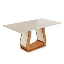 Mesa de Jantar 6 Lugares Retangular Tampo de MDP Buenos Aires Bege/Mel/Blonde Mesa de Jantar 6 Lugares Retangular Tampo de MDP Buenos Aires Bege/Mel/Blonde
