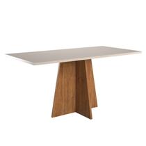 Mesa de Jantar 6 Lugares Retangular Tampo de MDP Jacarta Bege/Mel/Blonde Mesa de Jantar 6 Lugares Retangular Tampo de MDP Jacarta Bege/Mel/Blonde