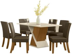 Mesa de Jantar 6 Lugares Retangular Tampo de Vidro Mesa de Jantar 6 Lugares Retangular Tampo de Vidro