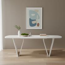 Mesa de Jantar 6 Lugares Retangular Tampo MDF Linha Lavanda