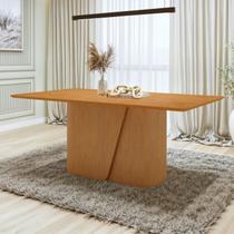 Mesa de Jantar 6 Lugares Retangular Tampo MDF Luar Marrom/Amêndoa Clean