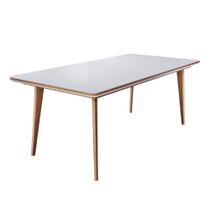 Mesa de Jantar 6 Lugares Retangular Tampo MDF/Vidro Mad Espresso Móveis Branco/Cinamomo/Off White