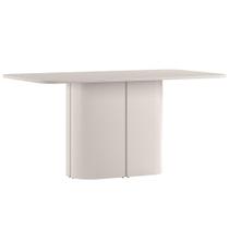 Mesa de Jantar 6 Lugares Retangular Tampo Vidro Verbena N01 Off White - Lyam Decor