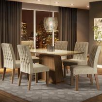 Mesa de Jantar 6 lugares Tampo de Vidro Rafaela Madesa Mesa de Jantar 6 lugares Tampo de Vidro Rafaela Madesa